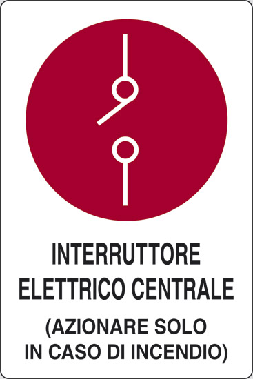 INTERRUTTORE ELETTRICO CENTRALE (AZIONARE SOLO IN CASO D’INCENDIO)