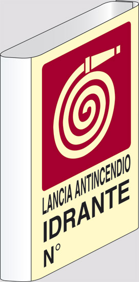 LANCIA ANTINCENDIO IDRANTE N° a bandiera luminescente