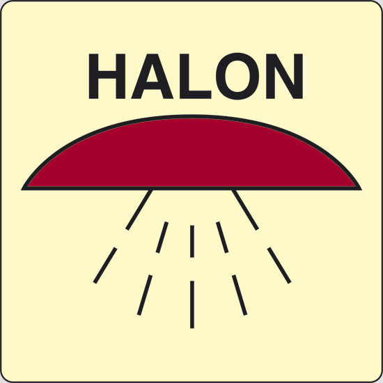 HALON (spazio protetto da Halon 1301) luminescente
