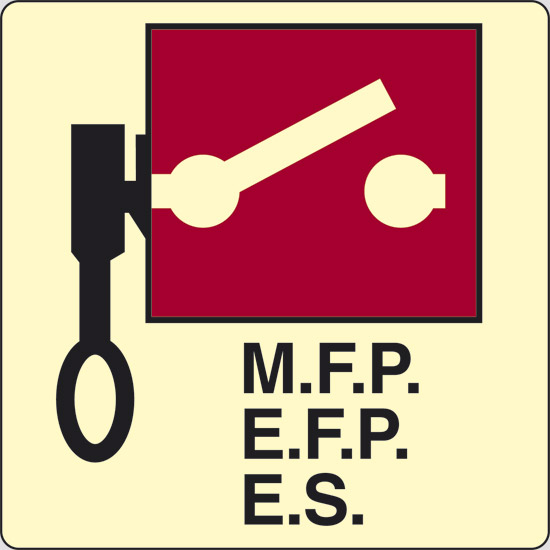 M.F.P. E.F.P. E.S. (pompe antincendio o interruttori d’emergenza telecomandati) luminescente