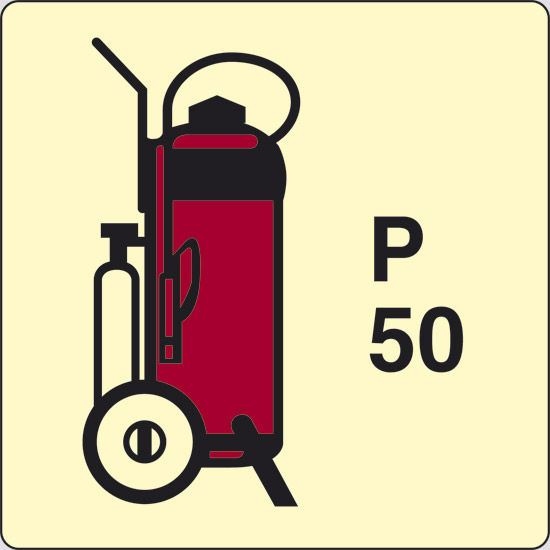 P 50 (estintore a polvere con ruote) luminescente