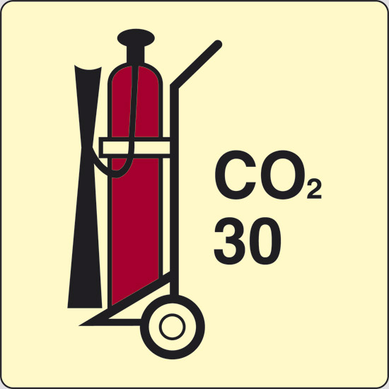 CO2 30 (estintore a CO2 con ruote) luminescente
