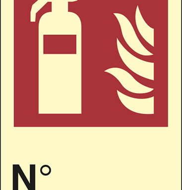 (estintore – fire extinguisher) N° luminescente