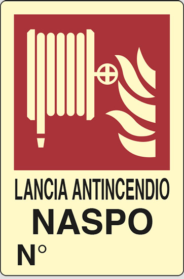 LANCIA ANTINCENDIO NASPO N° luminescente