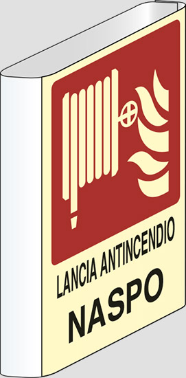 LANCIA ANTINCENDIO NASPO a bandiera luminescente