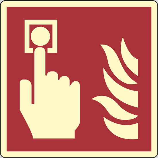 (allarme antincendio – fire alarm call point) luminescente