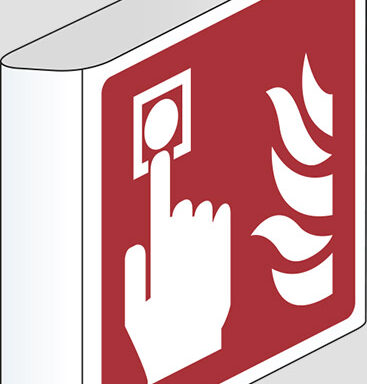 (allarme antincendio – fire alarm call point) a bandiera