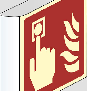 (allarme antincendio – fire alarm call point) a bandiera luminescente