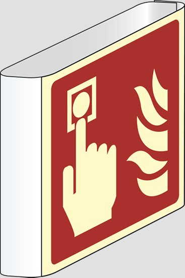 (allarme antincendio – fire alarm call point) a bandiera luminescente