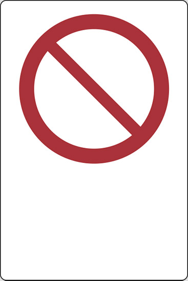 (simbolo "divieto generico – general prohibition sign" con spazio scrivibile)