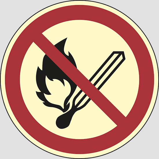 (no open flame: fire, open ignition source and smoking prohibited) luminescente