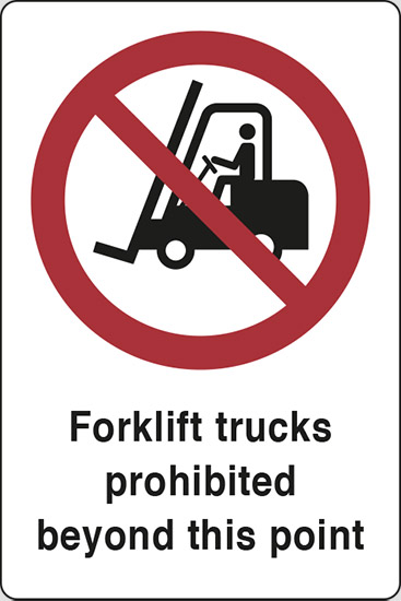Forklift trucks prohibited beyond this point