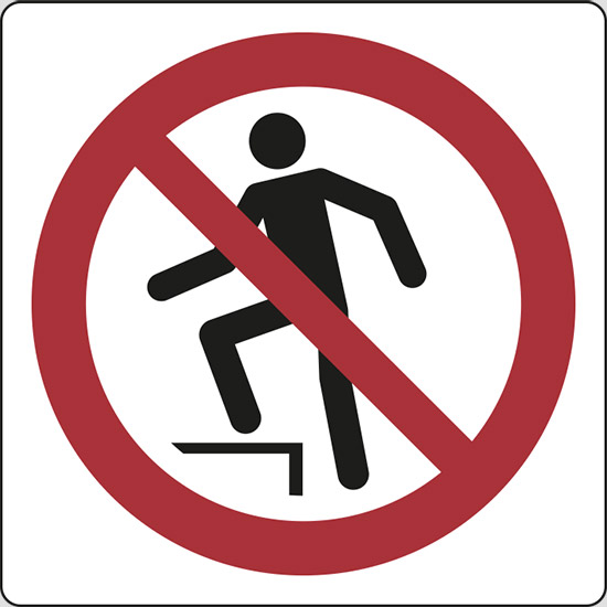 (vietato salire – no stepping on surface)