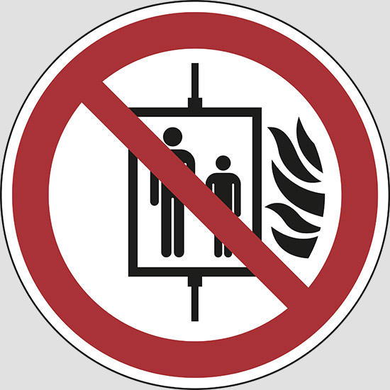 (do not use lift in the event of fire)