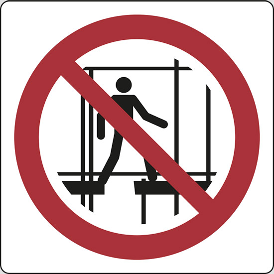 (vietato l’uso di questa impalcatura incompleta – do not use this incomplete scaffold)