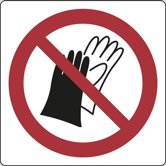(vietato indossare i guanti – do not wear gloves)