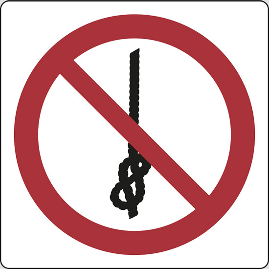 (vietato annodare la corda – do not tie knots in rope)