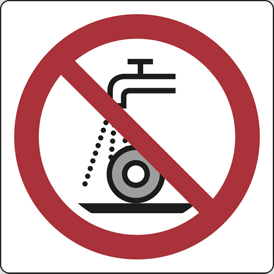 (vietato usare il disco con acqua o a umido – do not use for wet grinding)