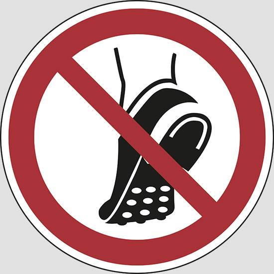 (do not wear metal-studded footwear)