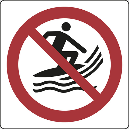 (non usare il surf – no surf craft)