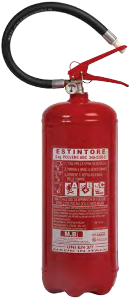 Estintore da 6 Kg polvere basso