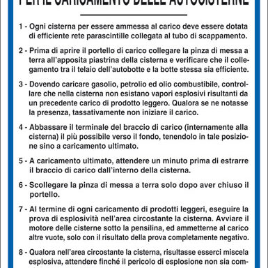 NORME PER IL CARICAMENTO DELLE AUTOCISTERNE