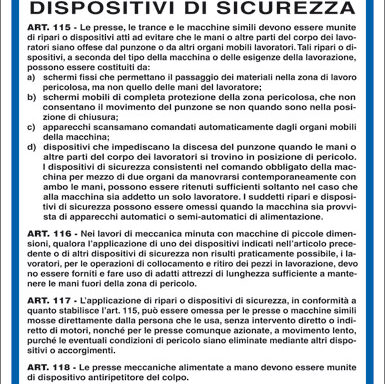 PRESSE DISPOSITIVI DI SICUREZZA