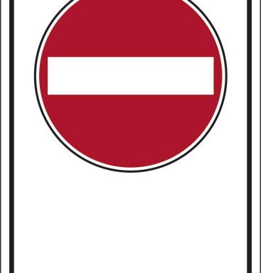 (simbolo “vietato l’accesso strada a senso unico” con spazio scrivibile)