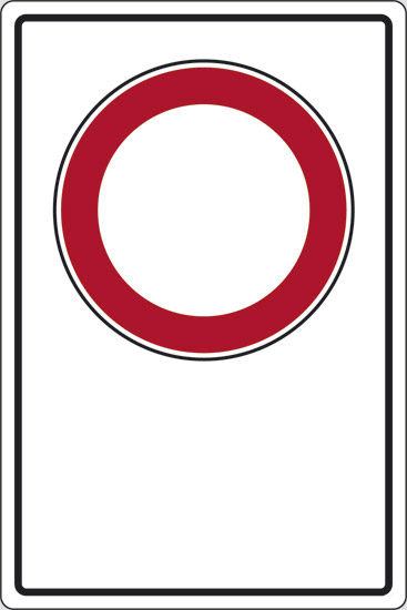(simbolo “divieto di transito” con spazio scrivibile)