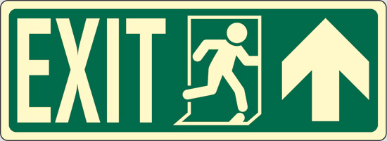 EXIT (diritto a destra) luminescente