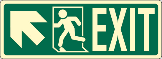 EXIT (scala in alto a sinistra) luminescente