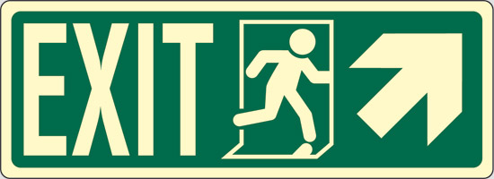 EXIT (scala in alto a destra) luminescente