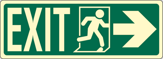 EXIT (destra) luminescente