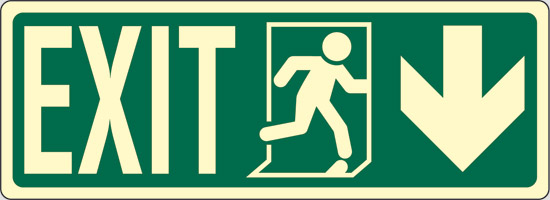 EXIT (sotto a destra) luminescente