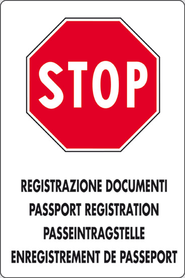 REGISTRAZIONE DOCUMENTI PASSPORT REGISTRATION PASSEINTRAGSTELLE ENREGISTREMENT DE PASSEPORT