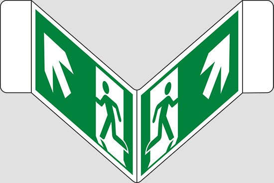 (uscita di emergenza scala) a “V”