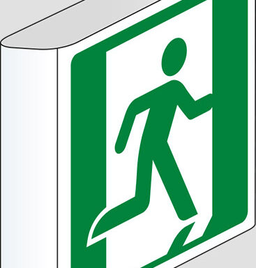 (uscita di emergenza a sinistra – emergency exit left hand) a bandiera
