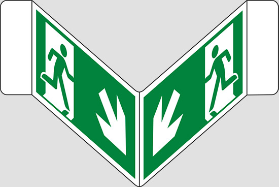 (uscita di emergenza scala) a “V”