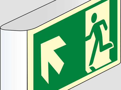 (uscita di emergenza scala) a bandiera luminescente