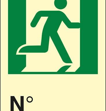 (uscita di emergenza a destra con omino) N luminescente