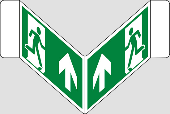 (uscita di emergenza in alto) a “V”