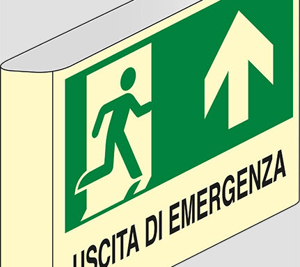 USCITA DI EMERGENZA a bandiera luminescente