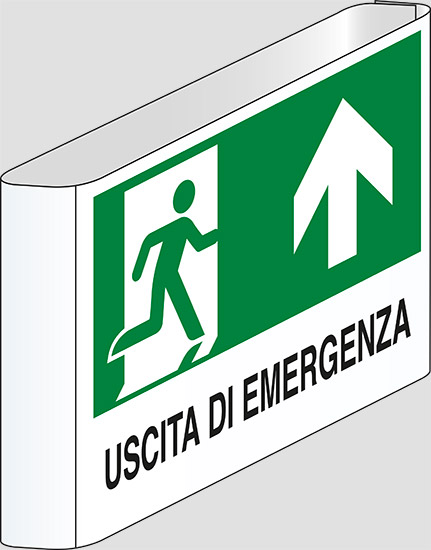 USCITA DI EMERGENZA (in alto) a bandiera
