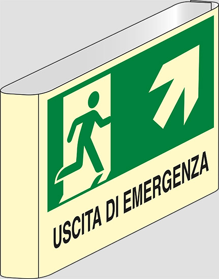 USCITA DI EMERGENZA (scala) a bandiera luminescente