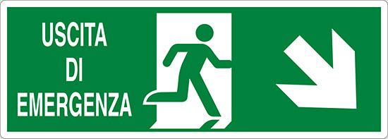 USCITA DI EMERGENZA (scala in basso a destra)