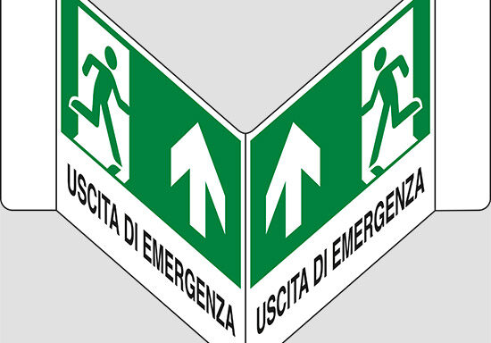USCITA DI EMERGENZA (in alto) a “V”