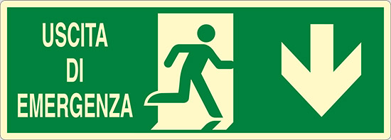 USCITA DI EMERGENZA (in basso) luminescente