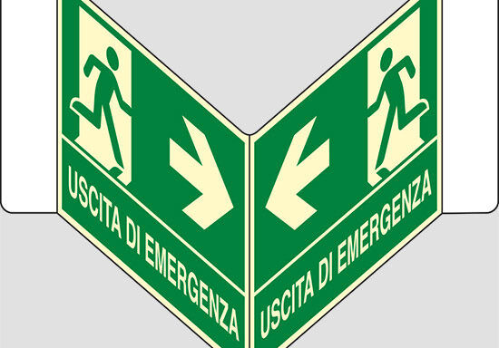 USCITA DI EMERGENZA a “V” luminescente