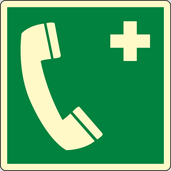 (telefono di emergenza – emergency telephone) luminescente