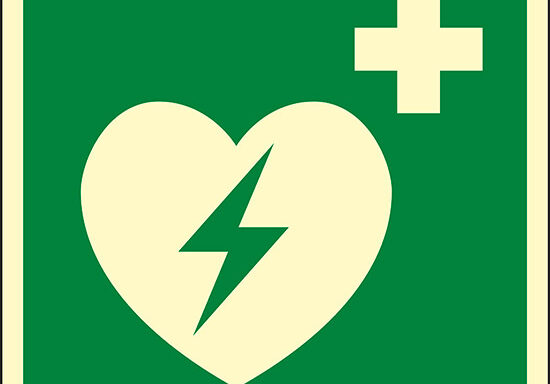 (defibrillatore esterno di emergenza – automated external heart defibrillator) luminescente